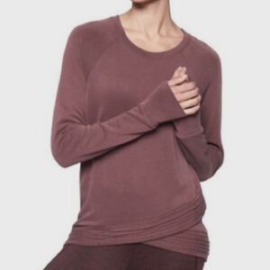 Athleta Serenity crisscross long sleeve knit sweatshirt